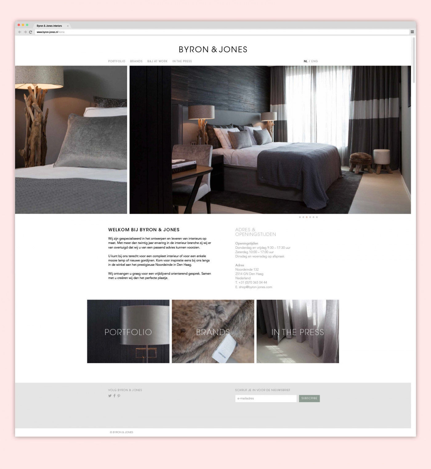 Ontwerp responsive website voor Byron & Jones