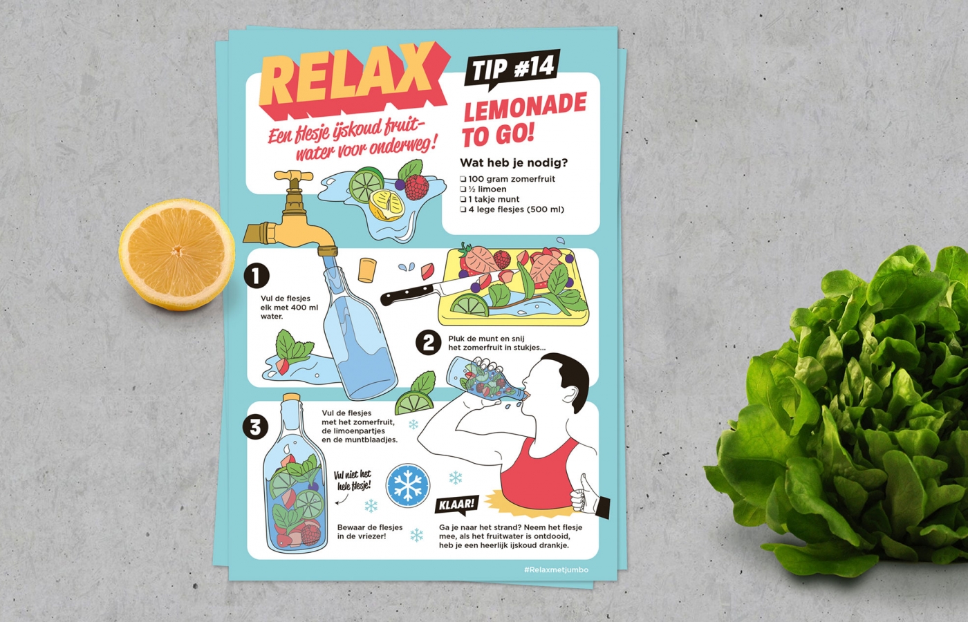 Relax tip-kaart voor de Jumbo #relaxmetjumbo